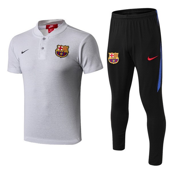 Polo Conjunto Completo Barcelona 2018-19 Gris Negro